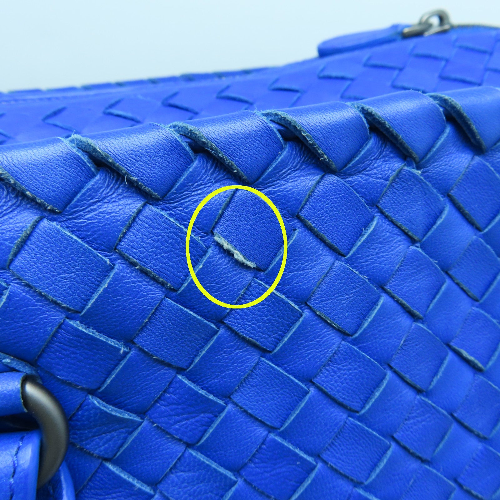 BOTTEGA VENETA 织纹皮革Shoulder Bag肩背袋蓝色