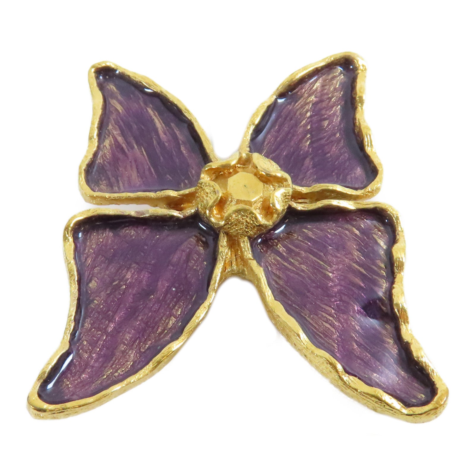 YVES SAINT LAURENT 金屬Brooch胸針紫色/金色