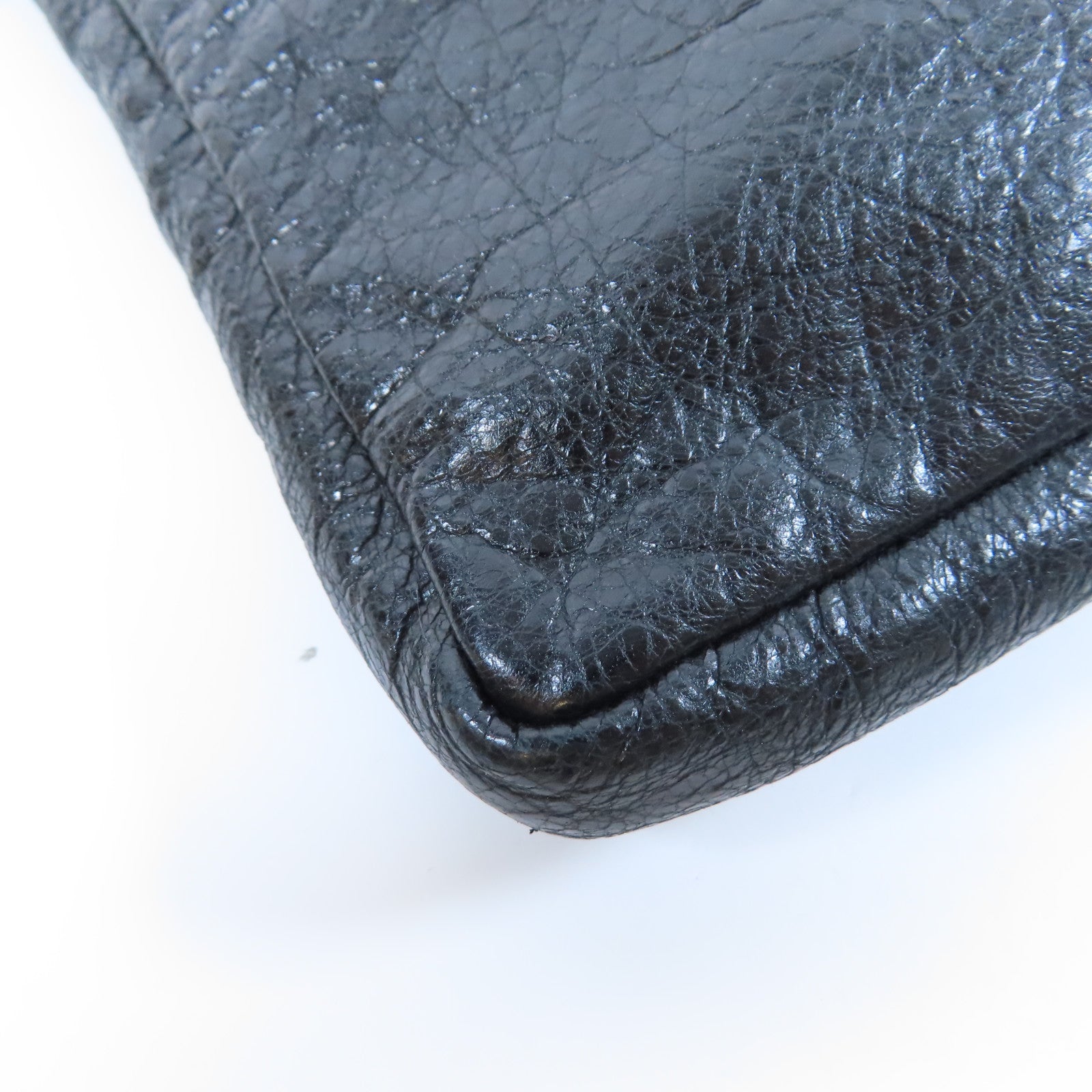 BALENCIAGA 皮革Classic Flat Crossbody Bag金扣肩背袋黑色