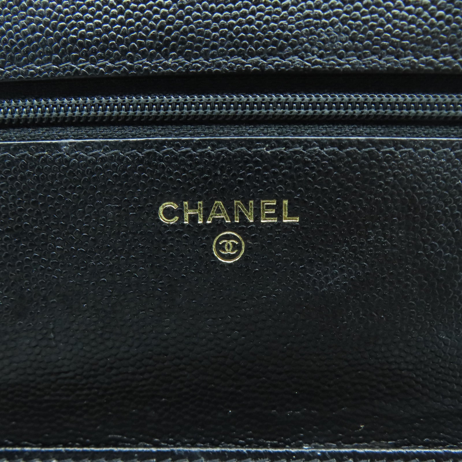 CHANEL 菱格牛皮皮革Chain Shoulder金扣鏈帶肩背袋黑色