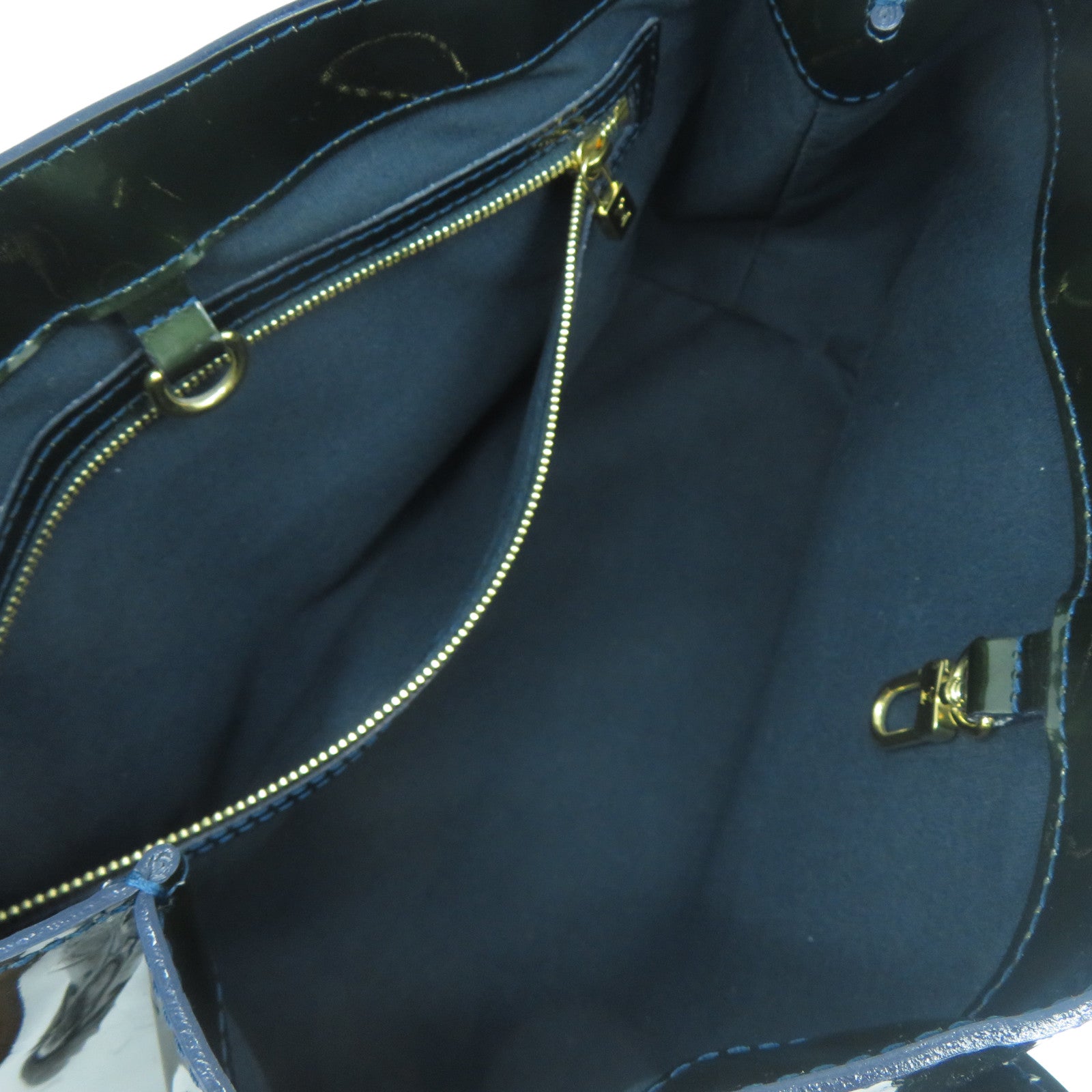 LOUIS VUITTON Monogram Vernis Wilshire PM金扣手挽袋綠色
