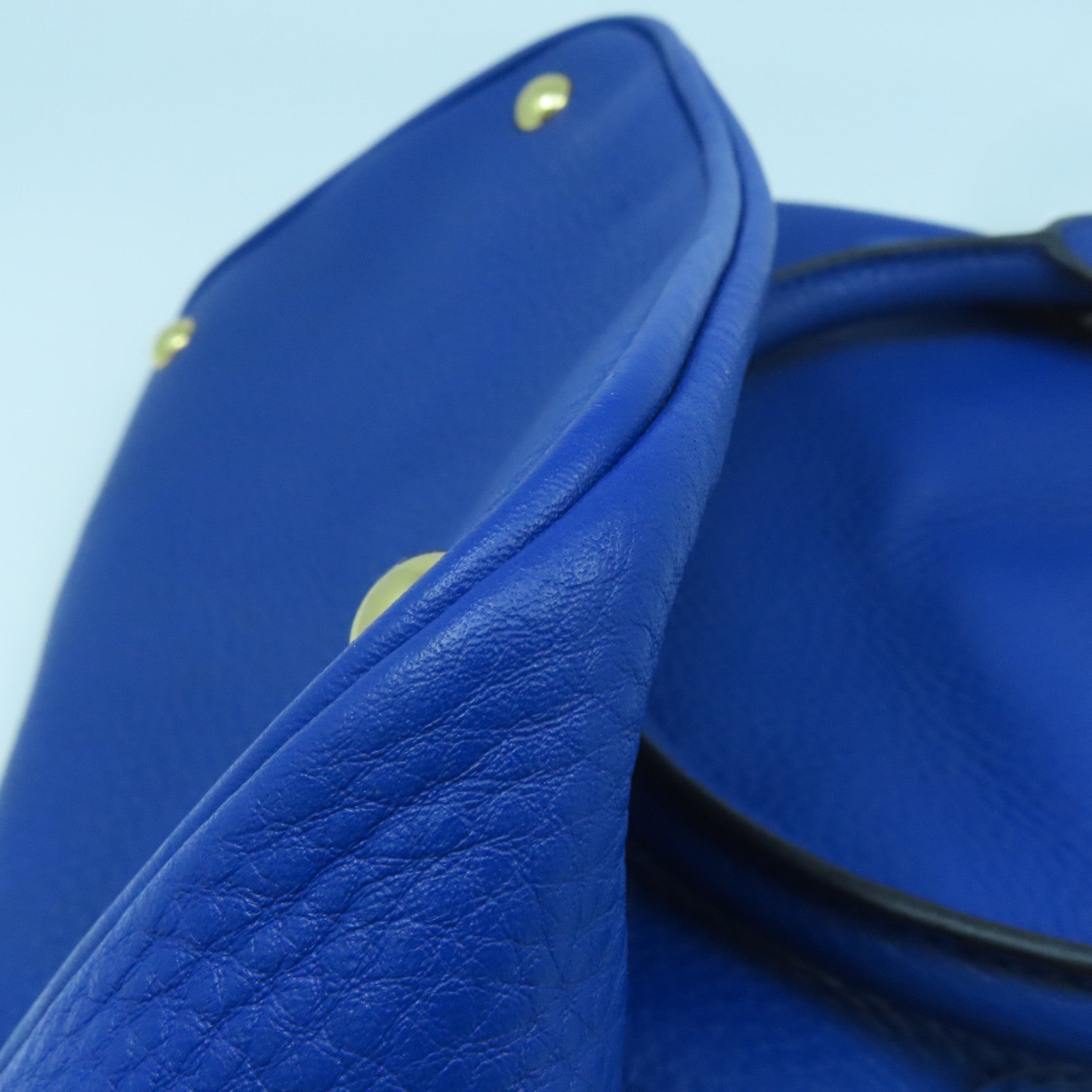 Miu Miu 牛皮皮革2 Way Shoulder金扣手挽肩背兩用袋藍色