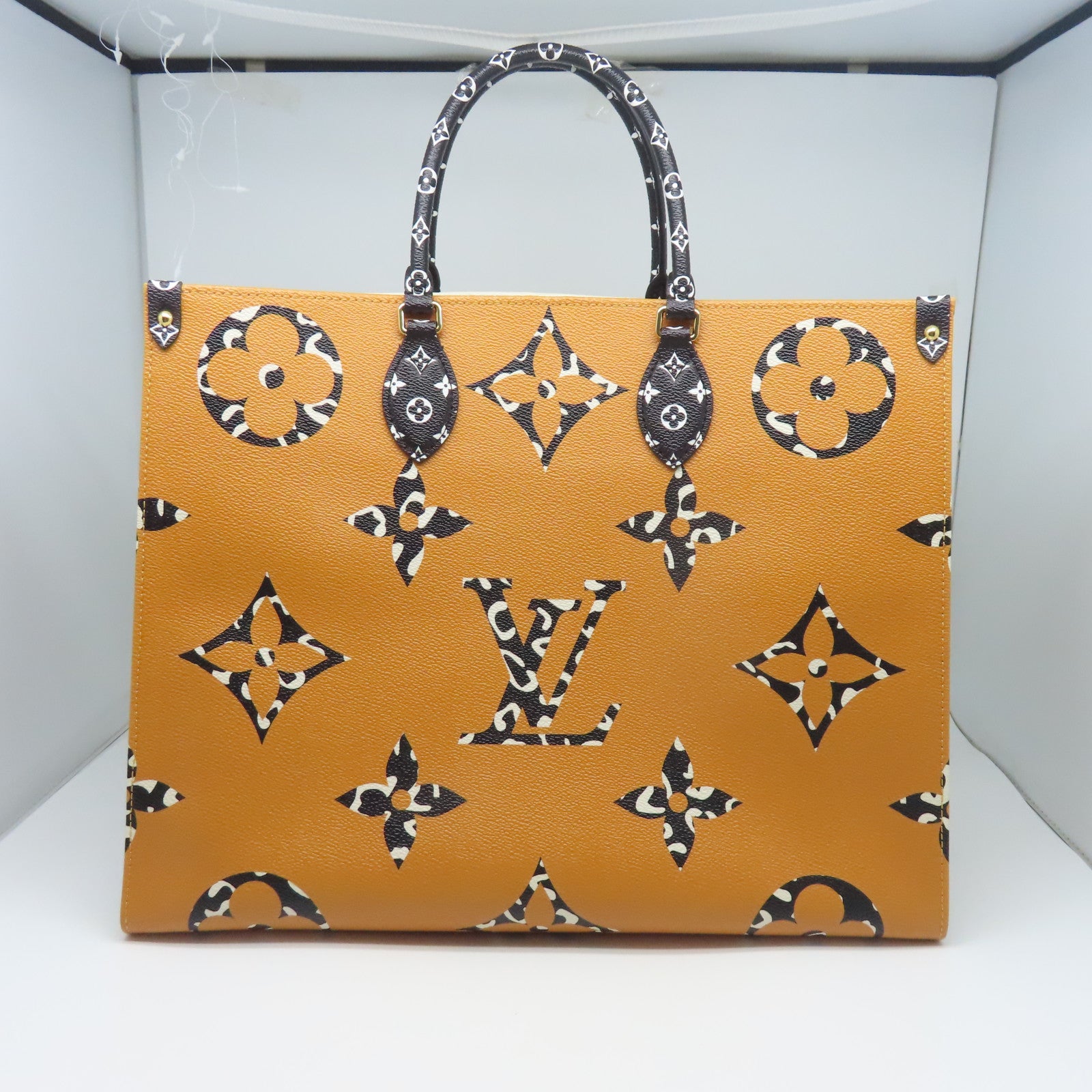 LOUIS VUITTON Monogram Jungle Onthego GM金扣手挽袋白色/棕色
