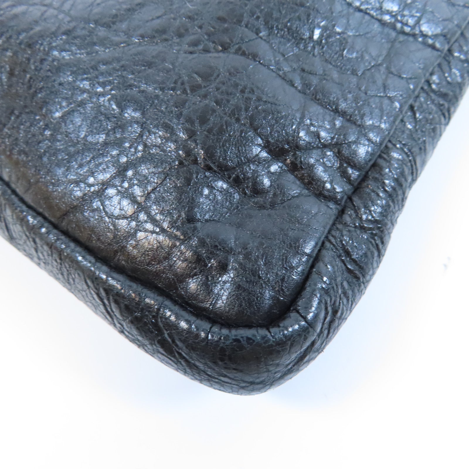 BALENCIAGA 皮革Classic Flat Crossbody Bag金扣肩背袋黑色