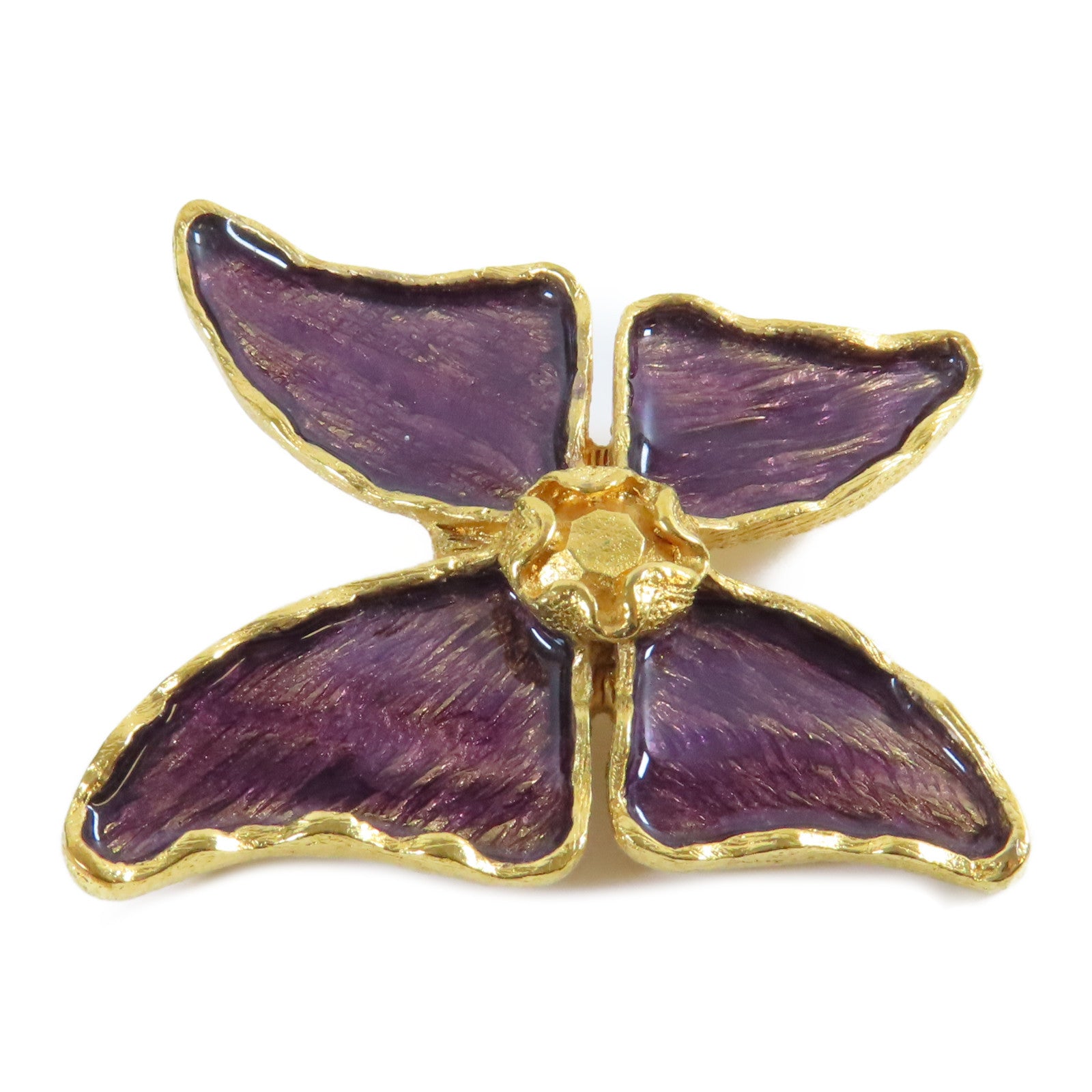 YVES SAINT LAURENT 金屬Brooch胸針紫色/金色