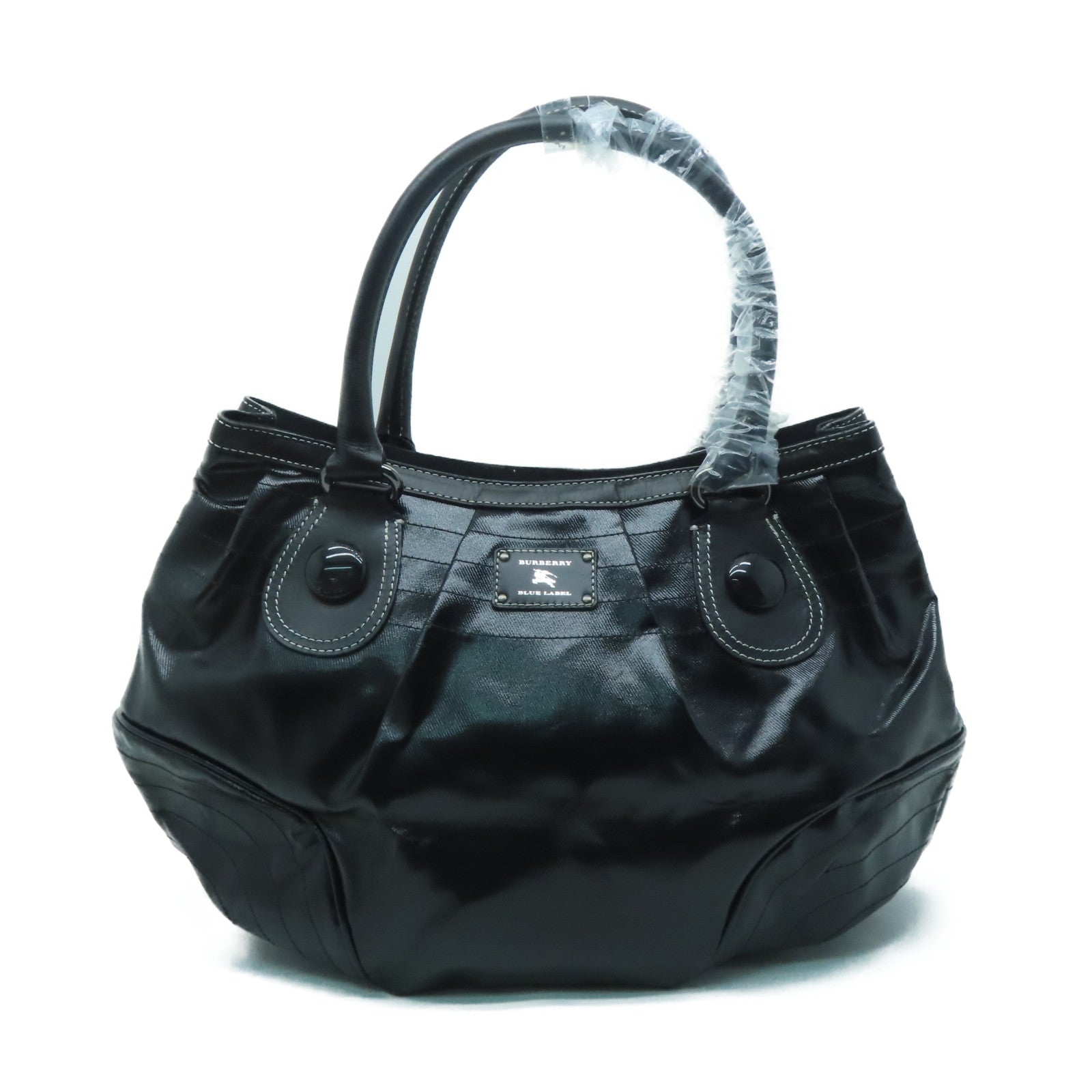 BURBERRY 牛皮皮革Shoulder Bag銀扣肩背袋黑色