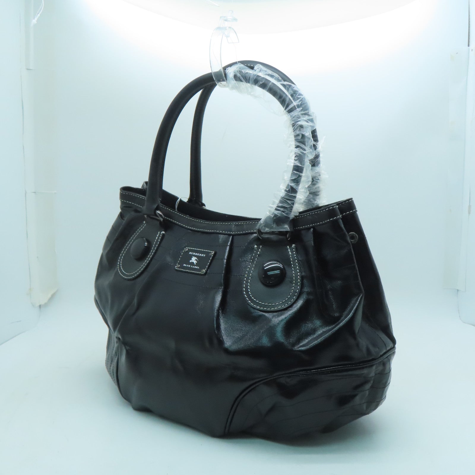 BURBERRY 牛皮皮革Shoulder Bag銀扣肩背袋黑色