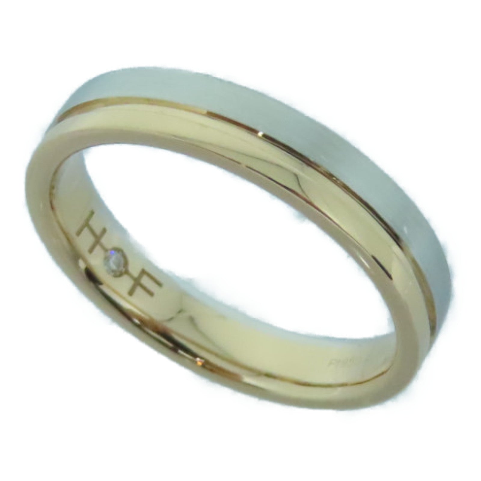 JEWELRY 950PT鉑金/18K玫瑰金Diamond Ring 0.009ct鑽石戒指US#5.75