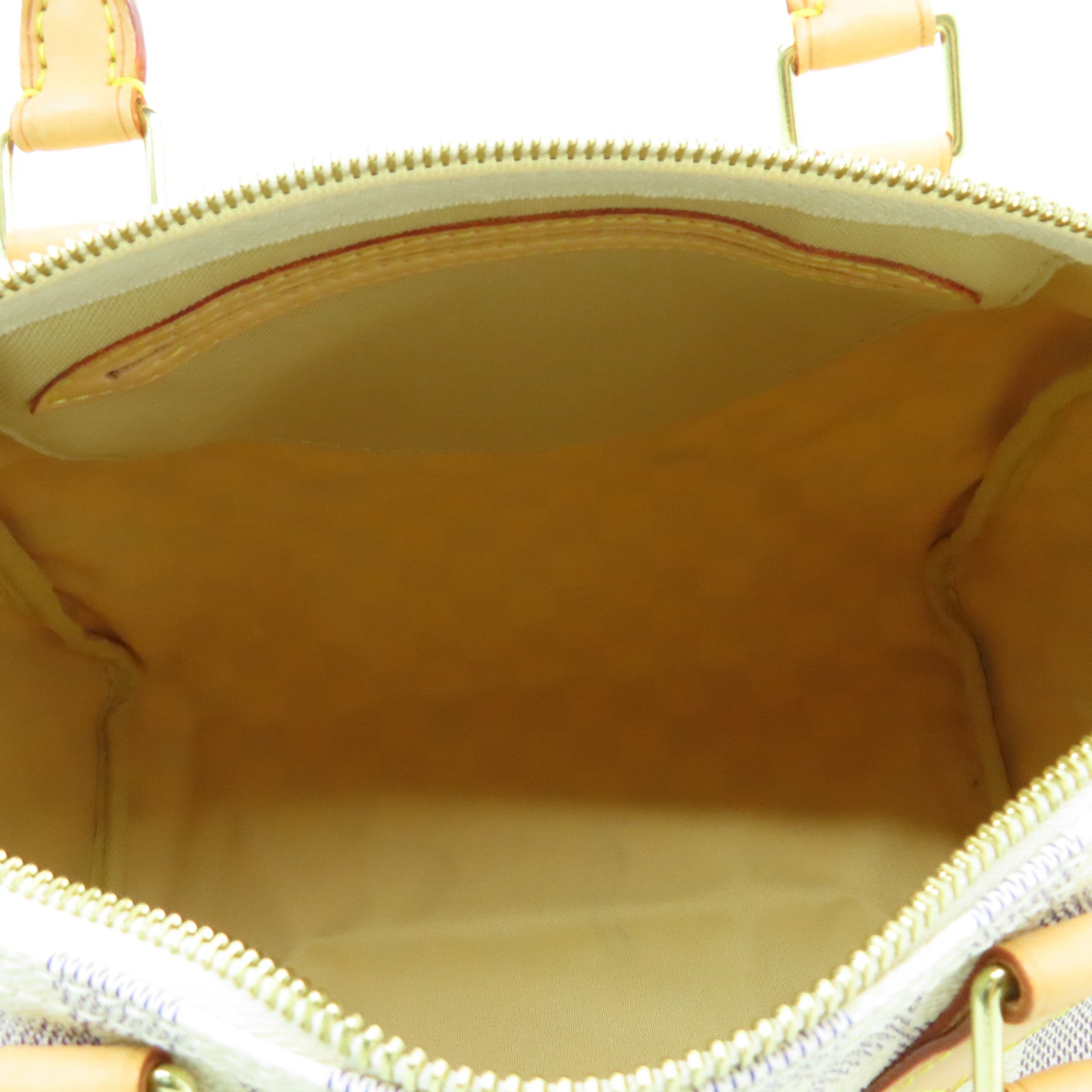 LOUIS VUITTON Damier Azur Speedy 30 Gold Buckle Bag White