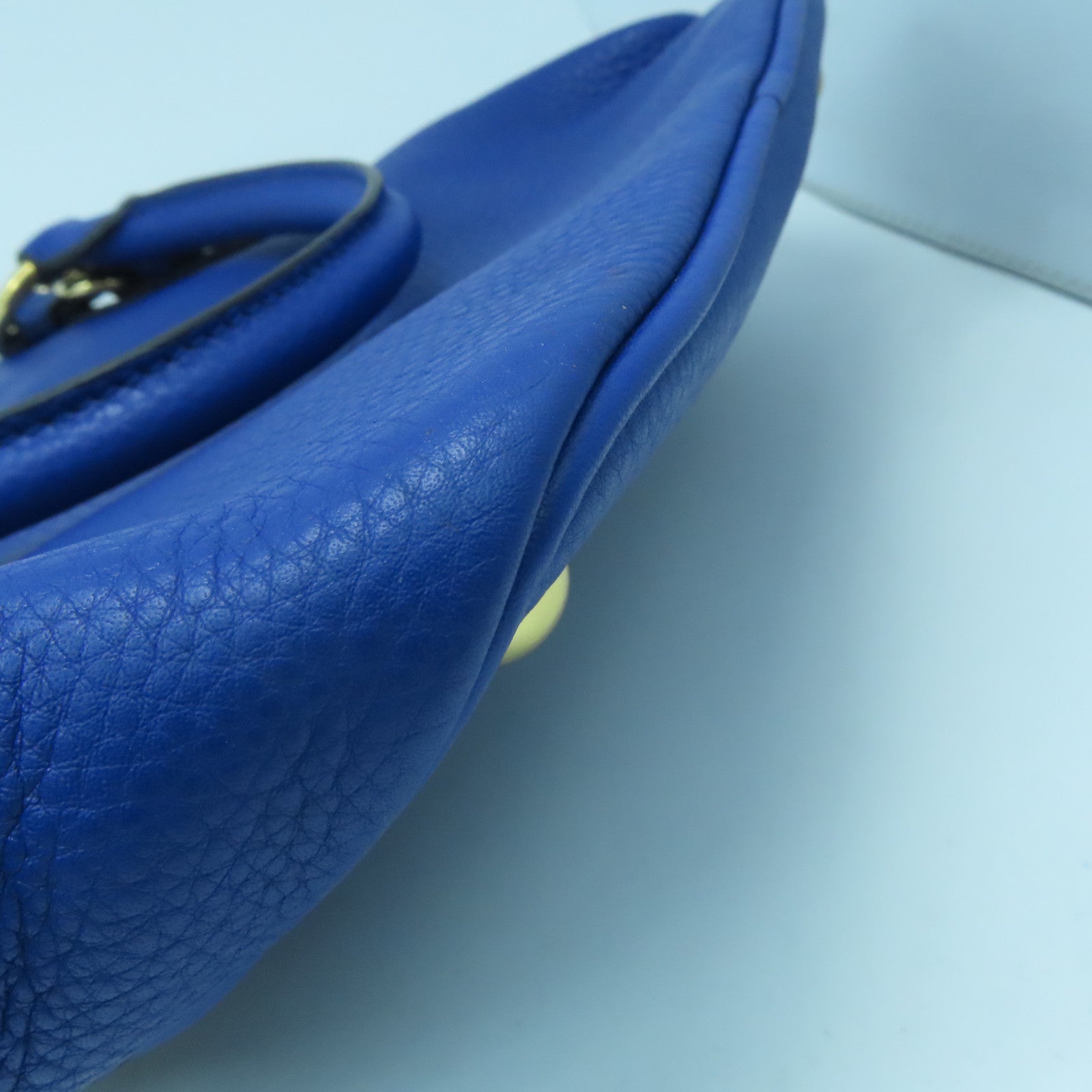 Miu Miu 牛皮皮革2 Way Shoulder金扣手挽肩背兩用袋藍色