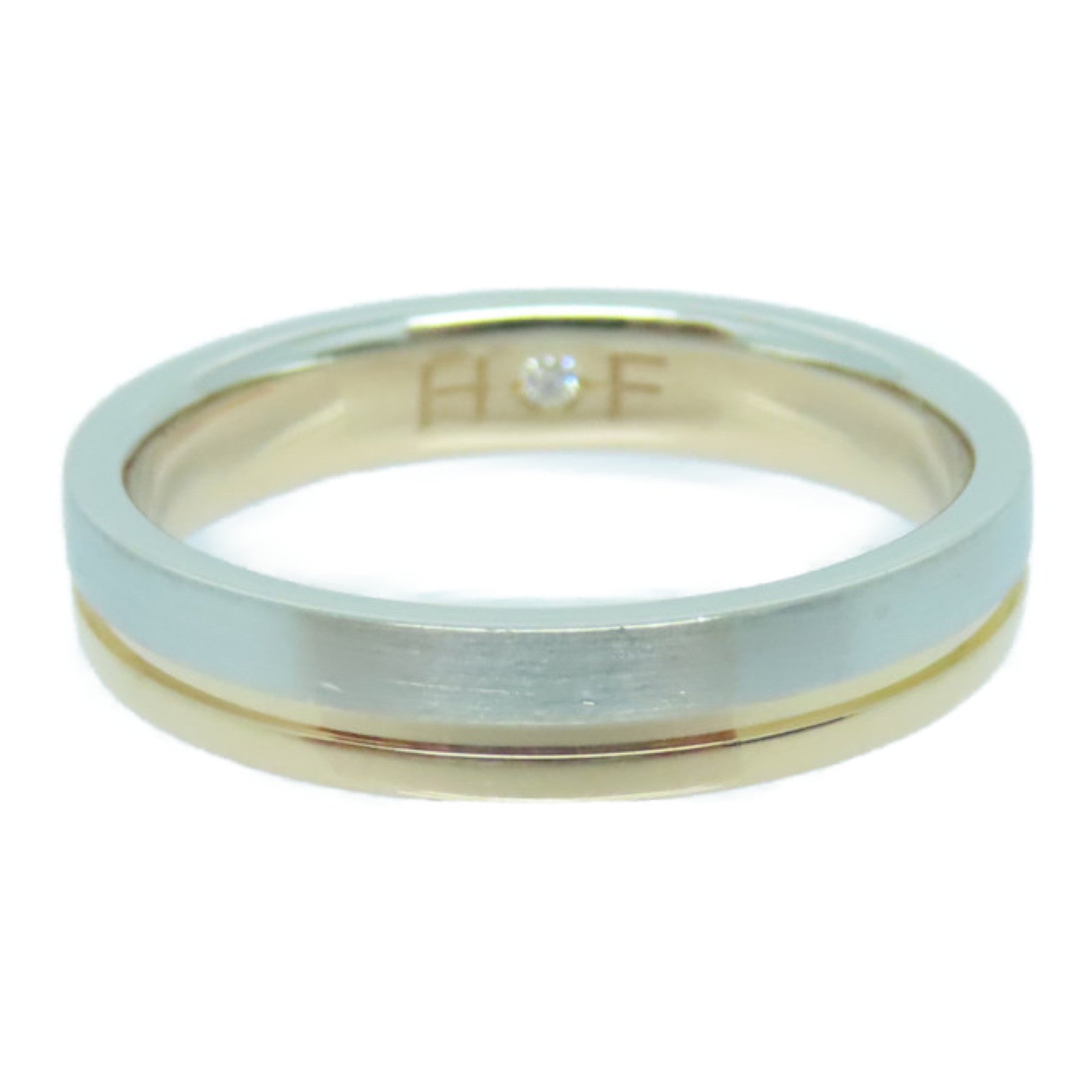 JEWELRY 950PT鉑金/18K玫瑰金Diamond Ring 0.009ct鑽石戒指US#5.75