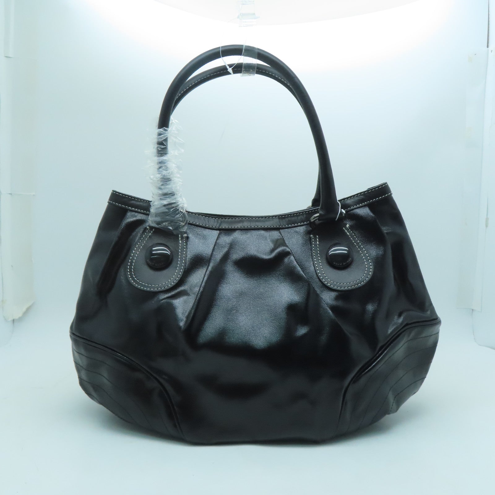 BURBERRY 牛皮皮革Shoulder Bag銀扣肩背袋黑色