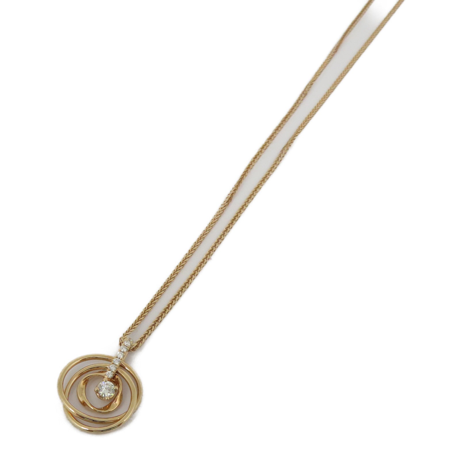 JEWELRY [Sharp Discount] 18K Rose Gold Diamond Necklace0.08ct/0.05ct Diamond Necklace