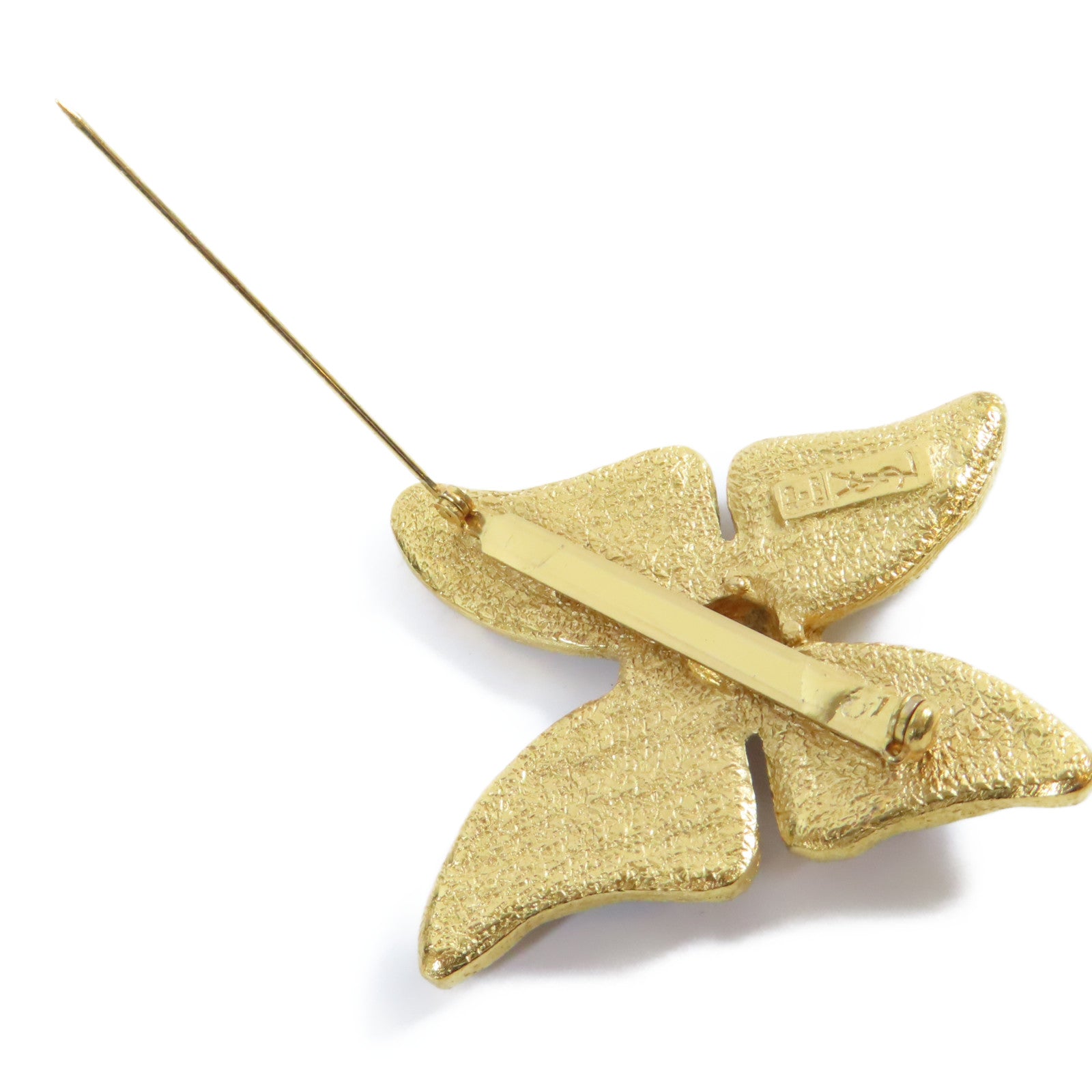 YVES SAINT LAURENT 金屬Brooch胸針紫色/金色