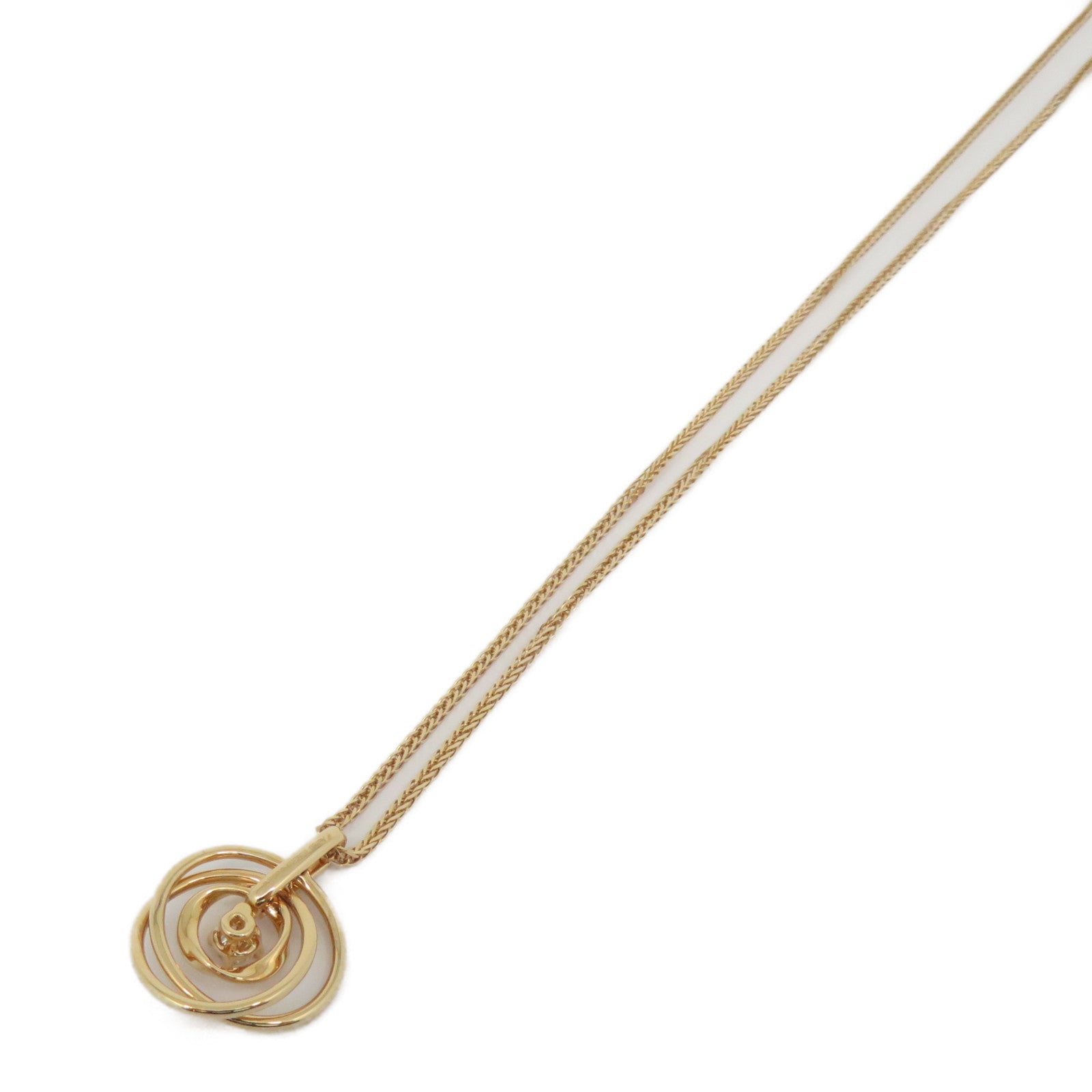 JEWELRY [Sharp Discount] 18K Rose Gold Diamond Necklace0.08ct/0.05ct Diamond Necklace
