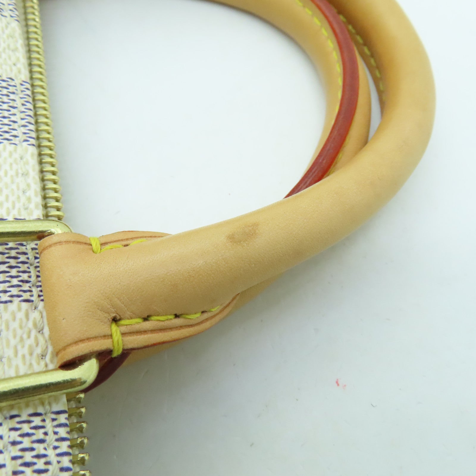 LOUIS VUITTON Damier Azur Speedy 30 Gold Buckle Bag White