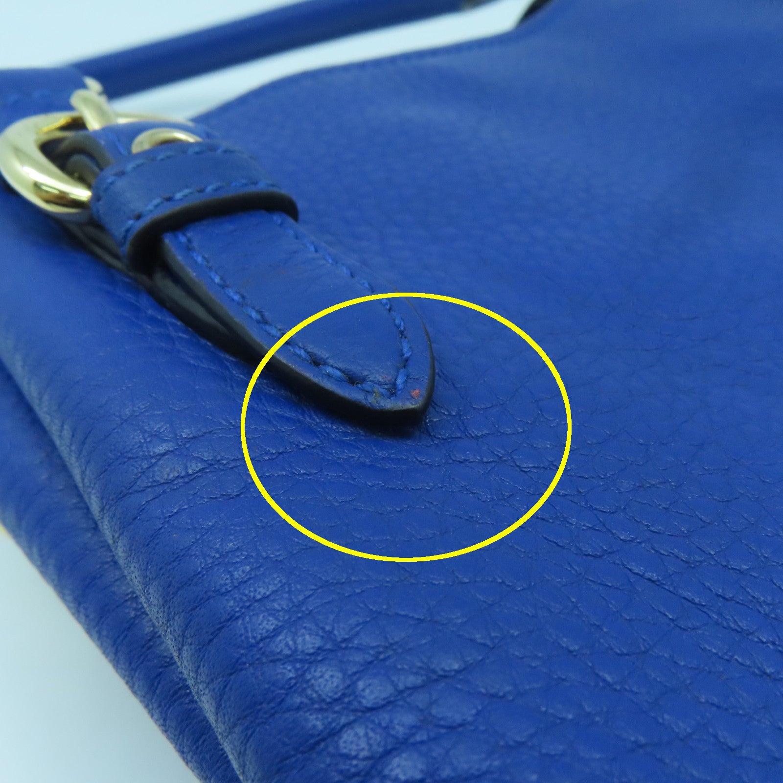 Miu Miu 牛皮皮革2 Way Shoulder金扣手挽肩背兩用袋藍色