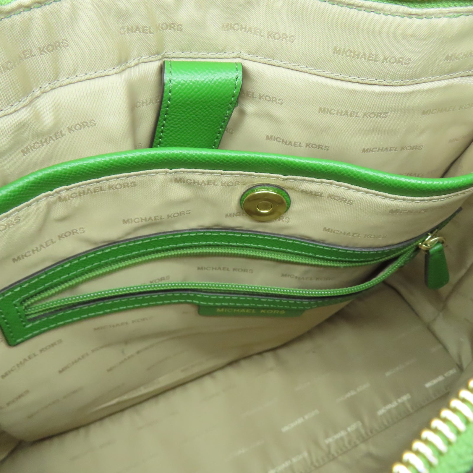 Michael Kors 【激減優惠】牛皮皮革Shoulder Bag金扣肩背袋綠色