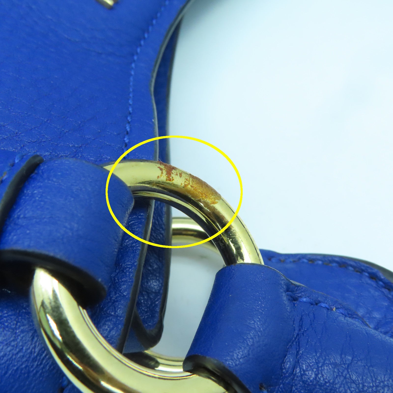 Miu Miu 牛皮皮革2 Way Shoulder金扣手挽肩背兩用袋藍色