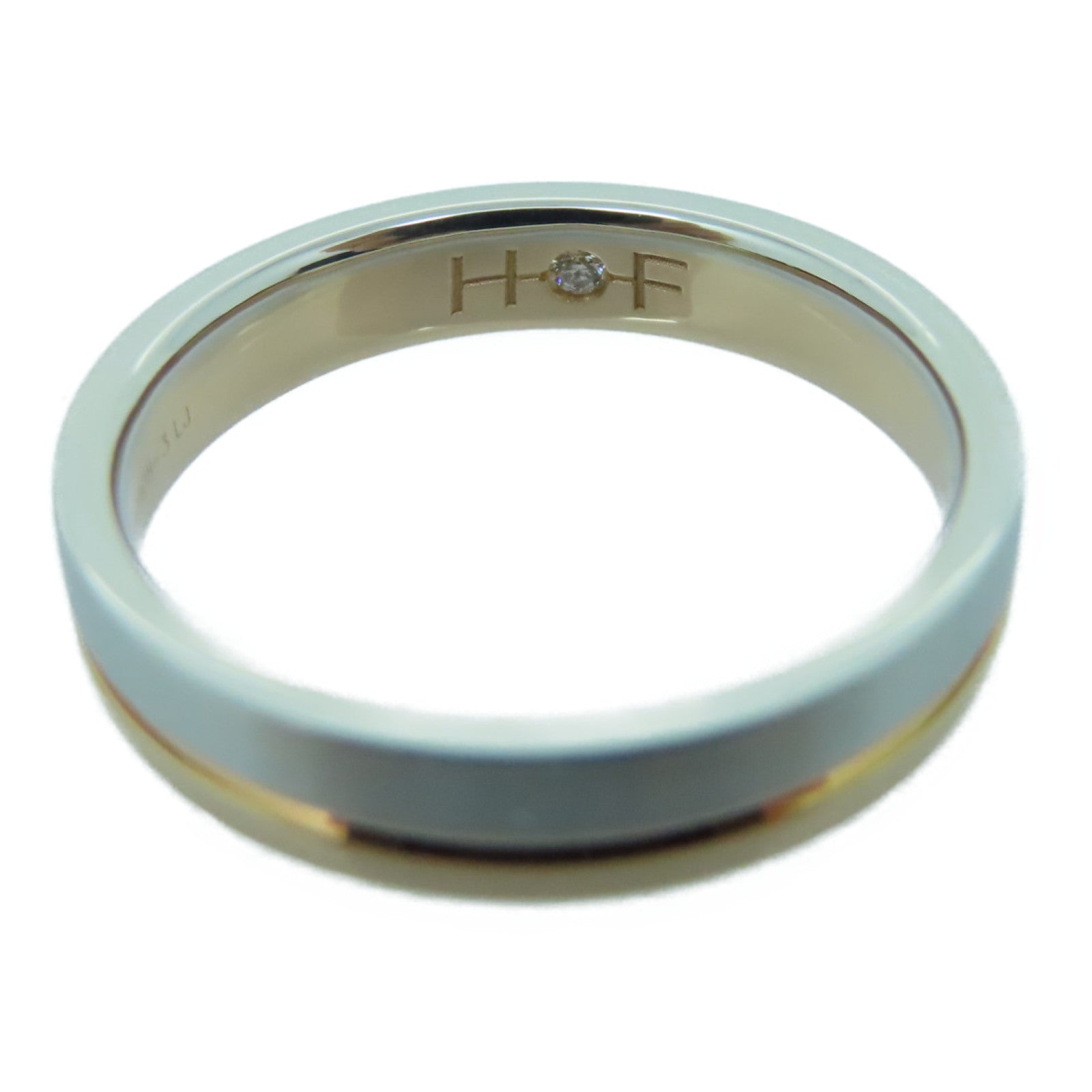 JEWELRY 950PT鉑金/18K玫瑰金Diamond Ring 0.009ct鑽石戒指US#5.75