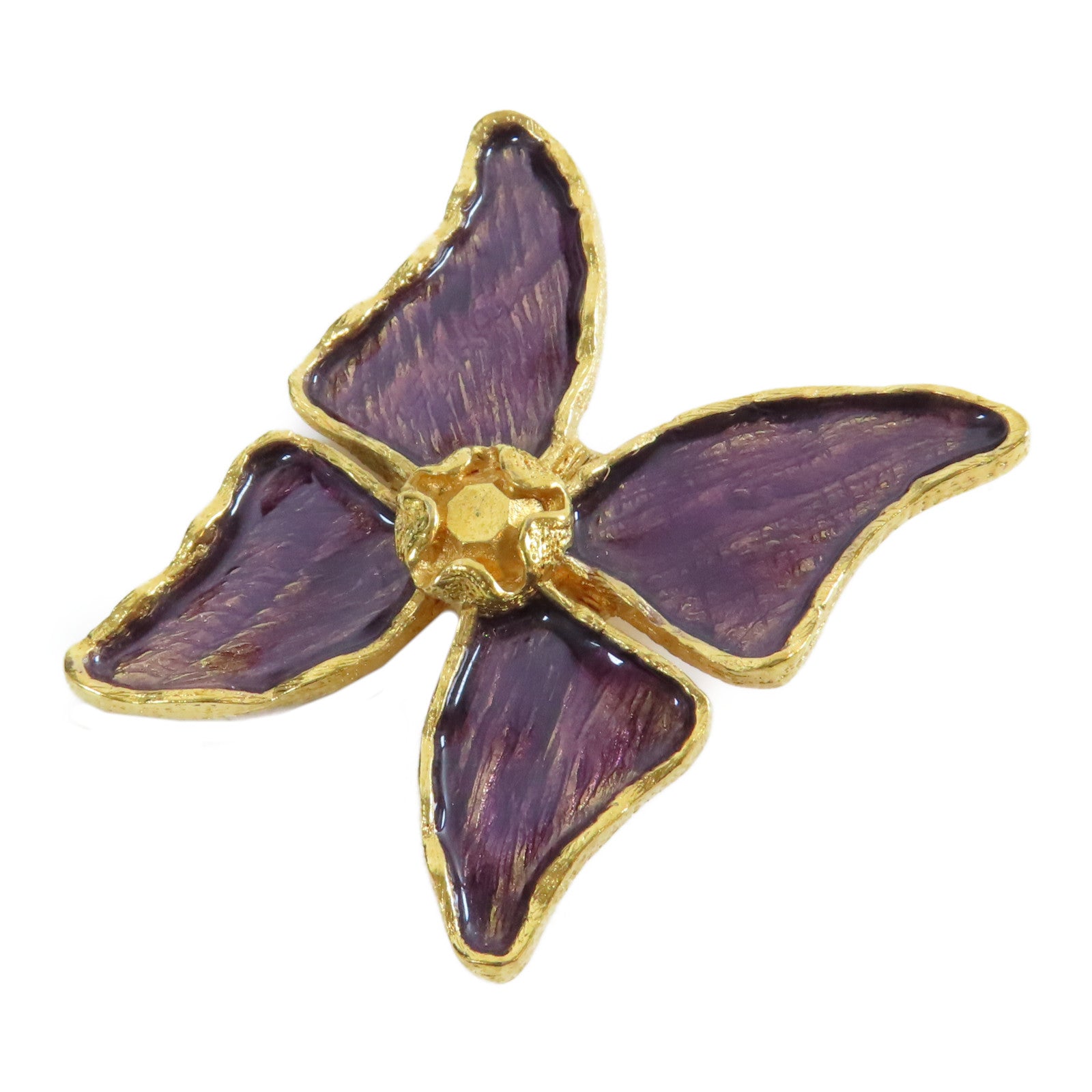 YVES SAINT LAURENT 金屬Brooch胸針紫色/金色