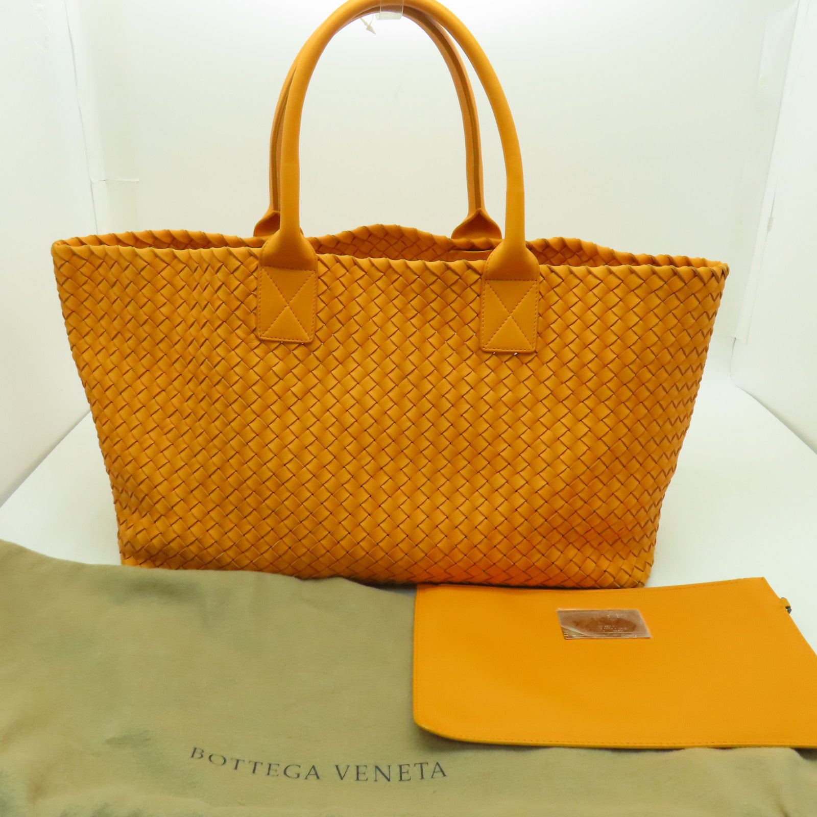 BOTTEGA VENETA 織紋皮革Shoulder Bag肩背袋橙色