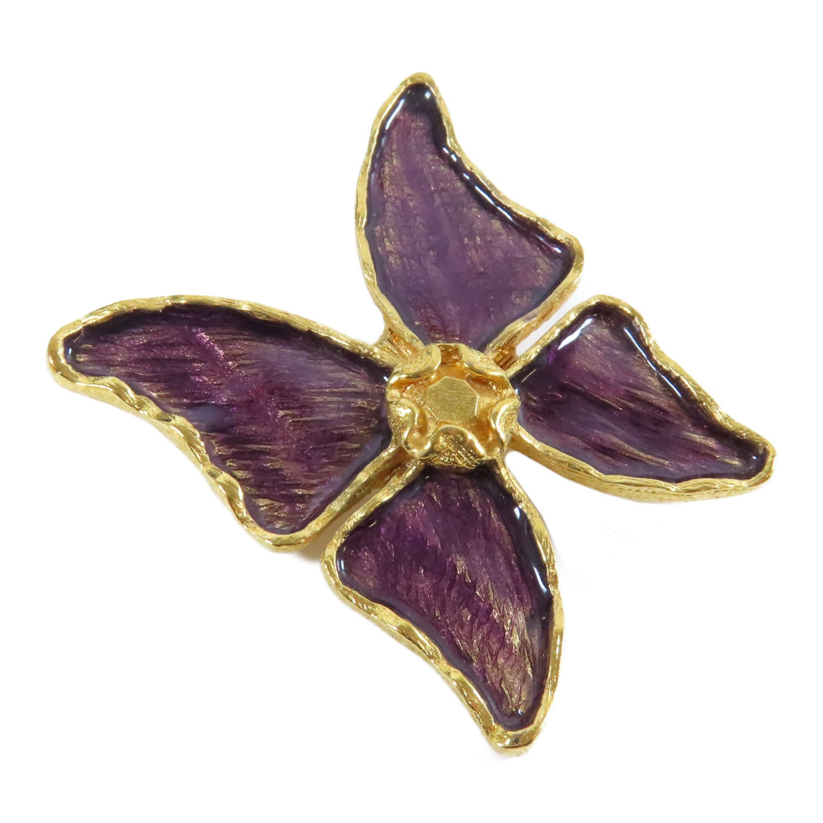 YVES SAINT LAURENT 金屬Brooch胸針紫色/金色