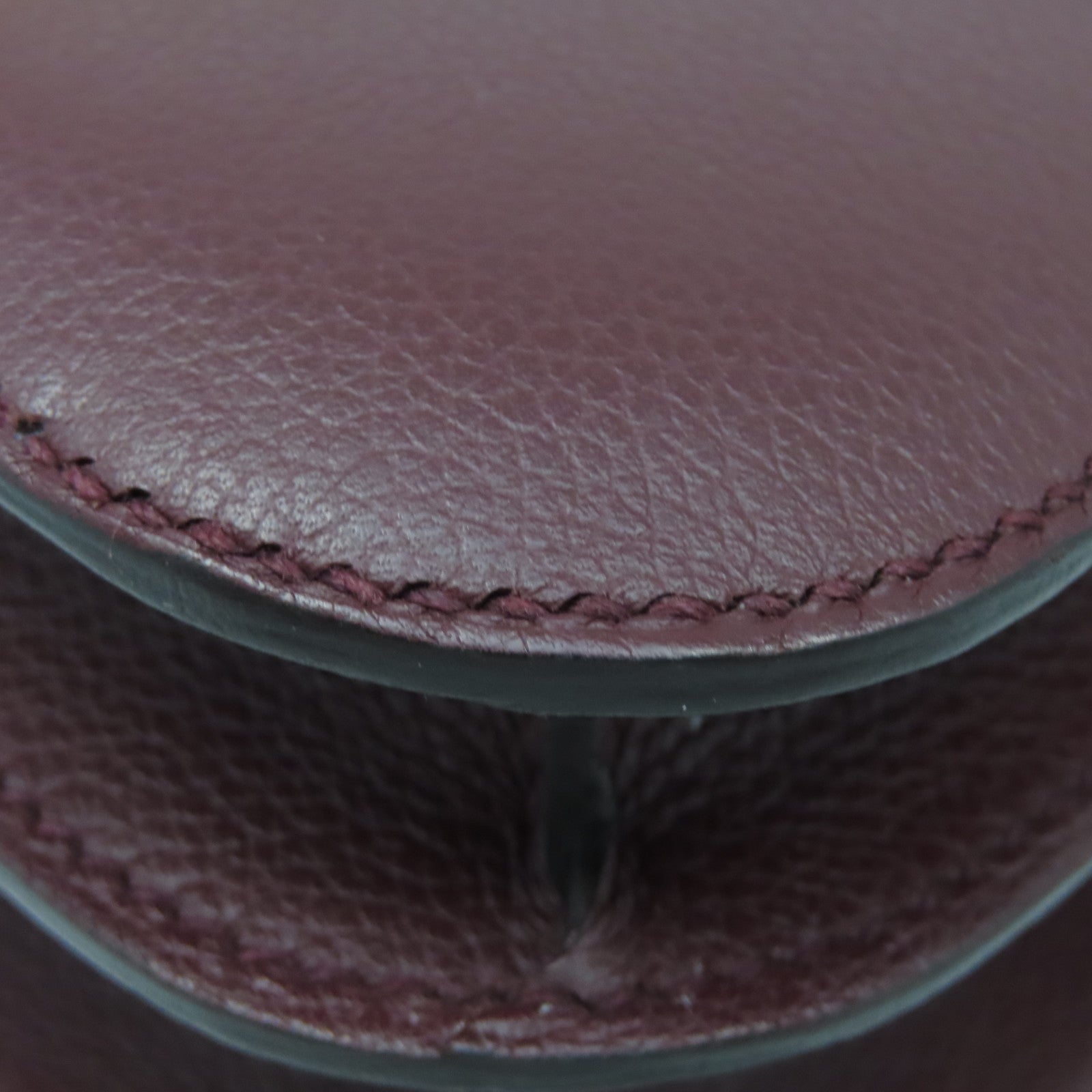 HERMES Evercolor Leather Constance 24 Gold Buckle Shoulder Bag Burgundy