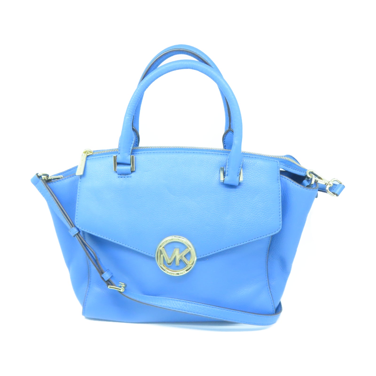 Michael Kors 【激減優惠】牛皮皮革2 Way Shoulder Bag金扣手挽肩背兩用袋藍色