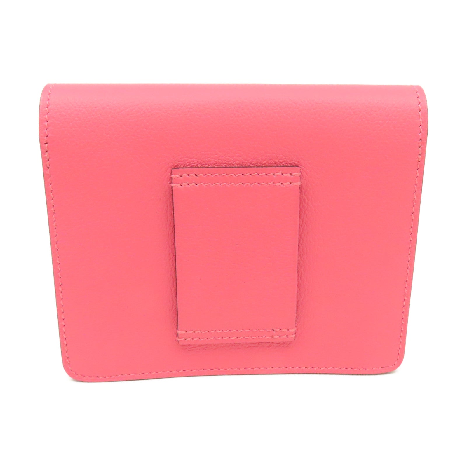 HERMES Evercolor皮革Roulis Slim Pouch銀扣錢包/手拿包Rose Azalee杜鵑粉色