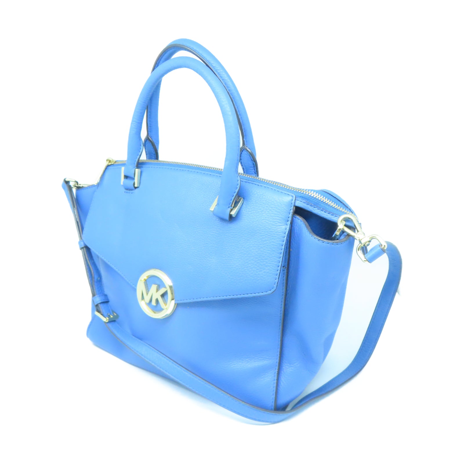 Michael Kors 【激減優惠】牛皮皮革2 Way Shoulder Bag金扣手挽肩背兩用袋藍色