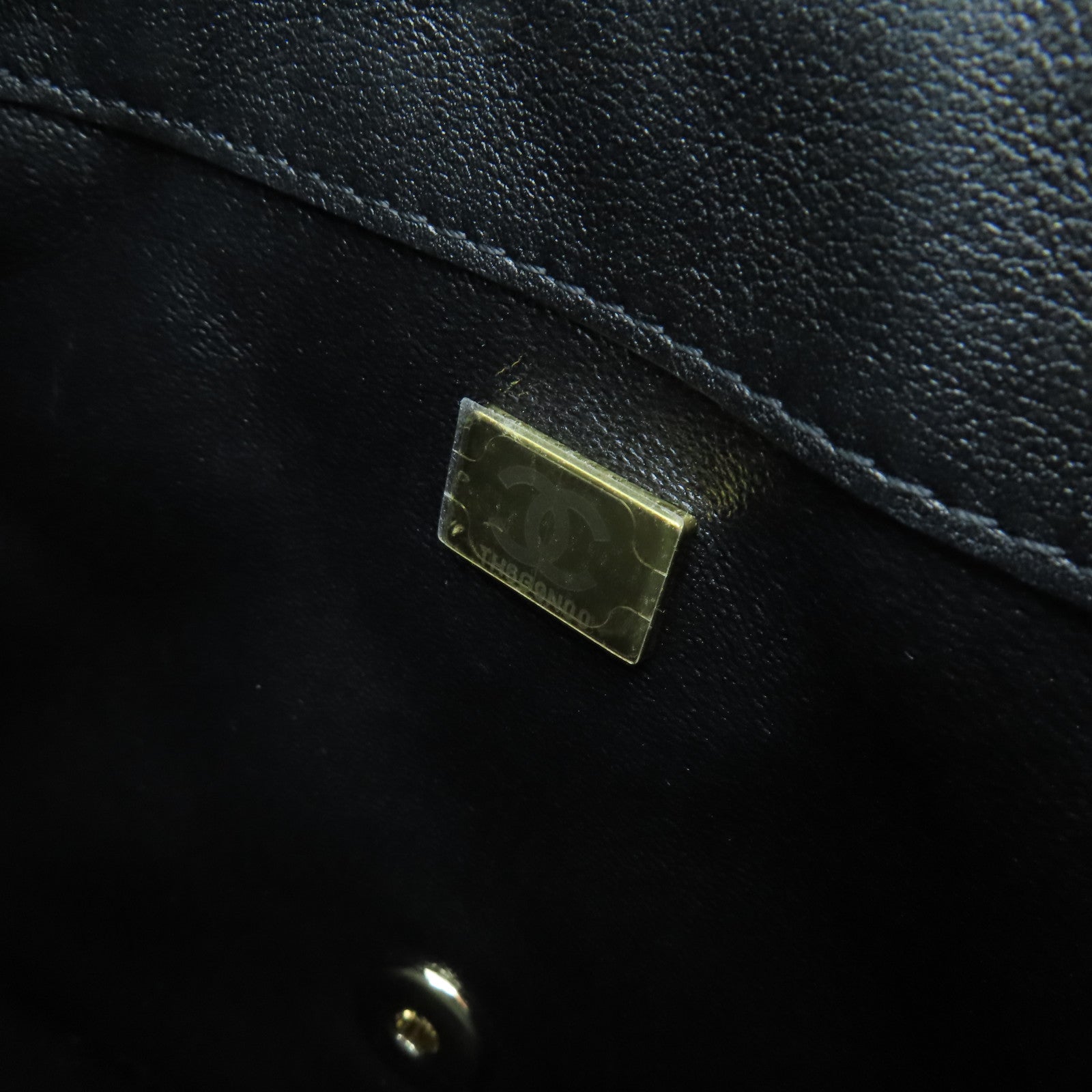 CHANEL 菱格牛革皮皮革Flap Bag With Top Handle金扣手挽肩背兩用袋黑色