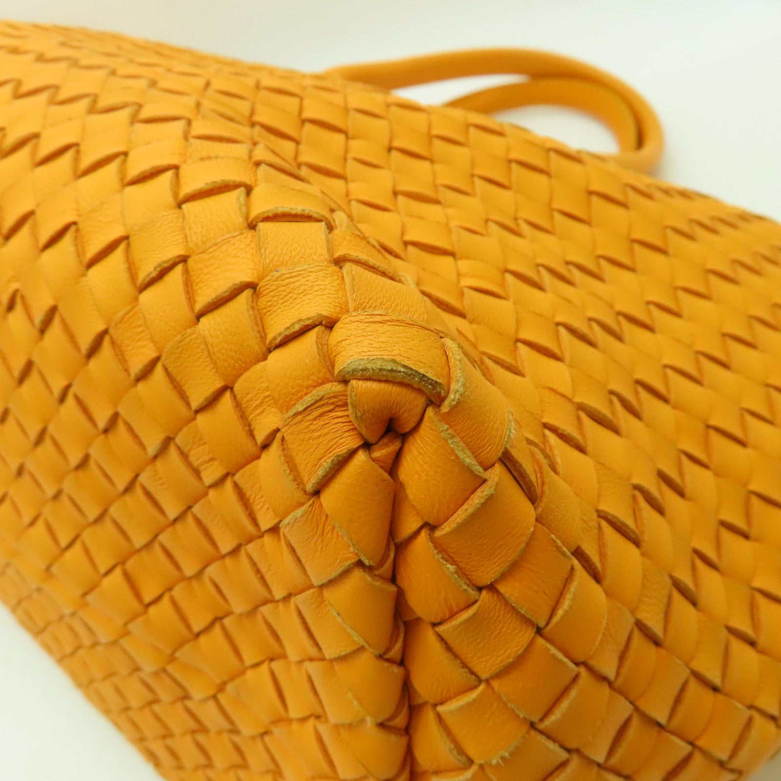 BOTTEGA VENETA 織紋皮革Shoulder Bag肩背袋橙色