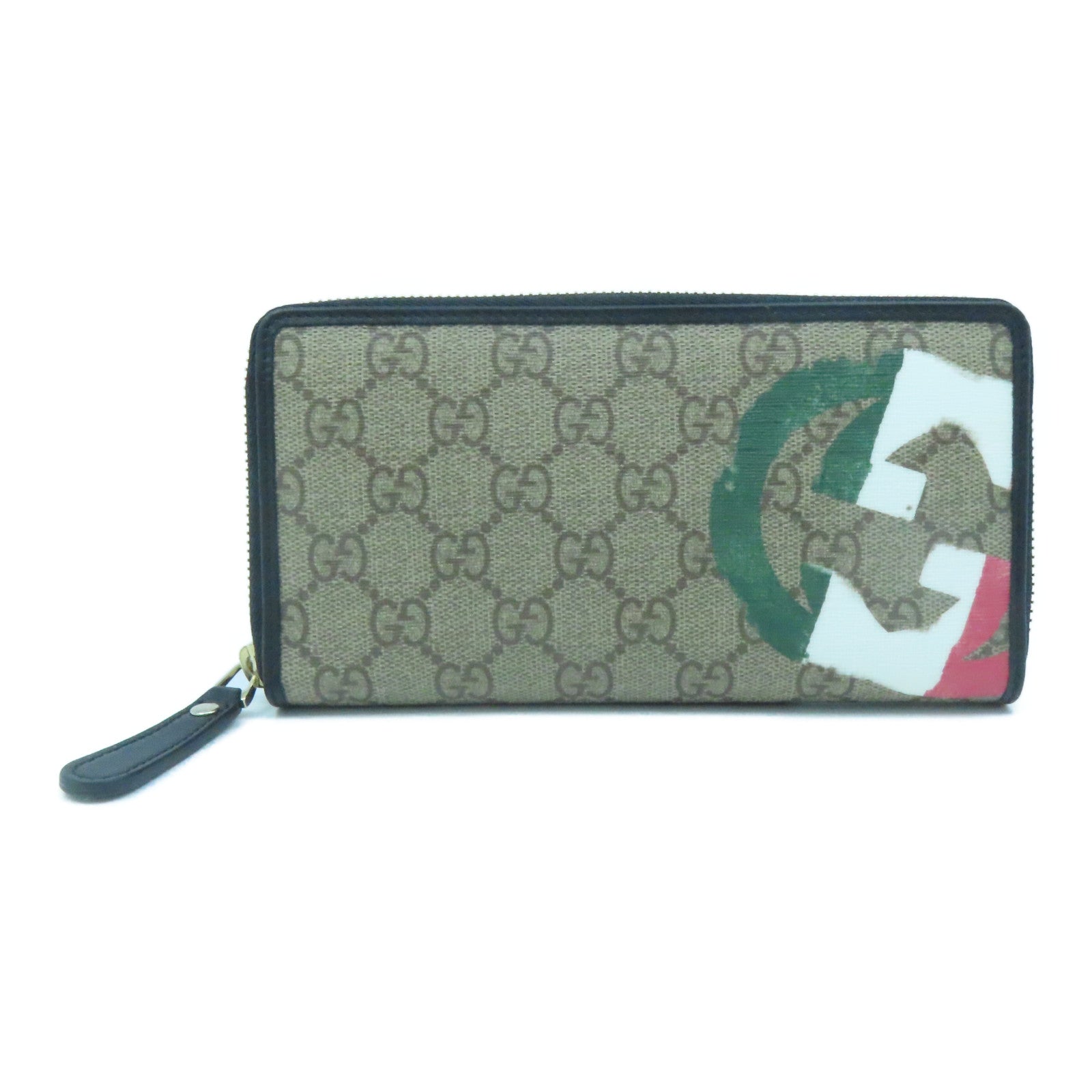 GUCCI 涂层皮革Round Wallet金扣长钱包啡色