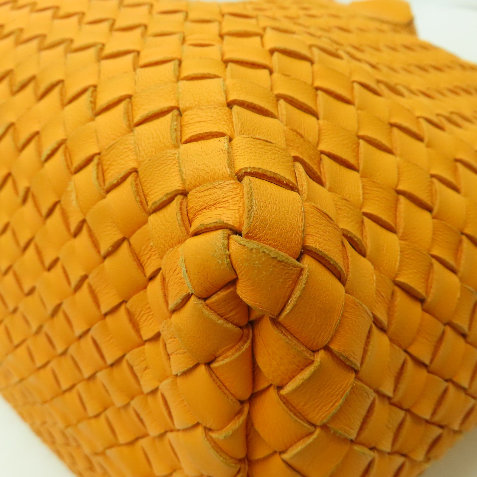 BOTTEGA VENETA 織紋皮革Shoulder Bag肩背袋橙色