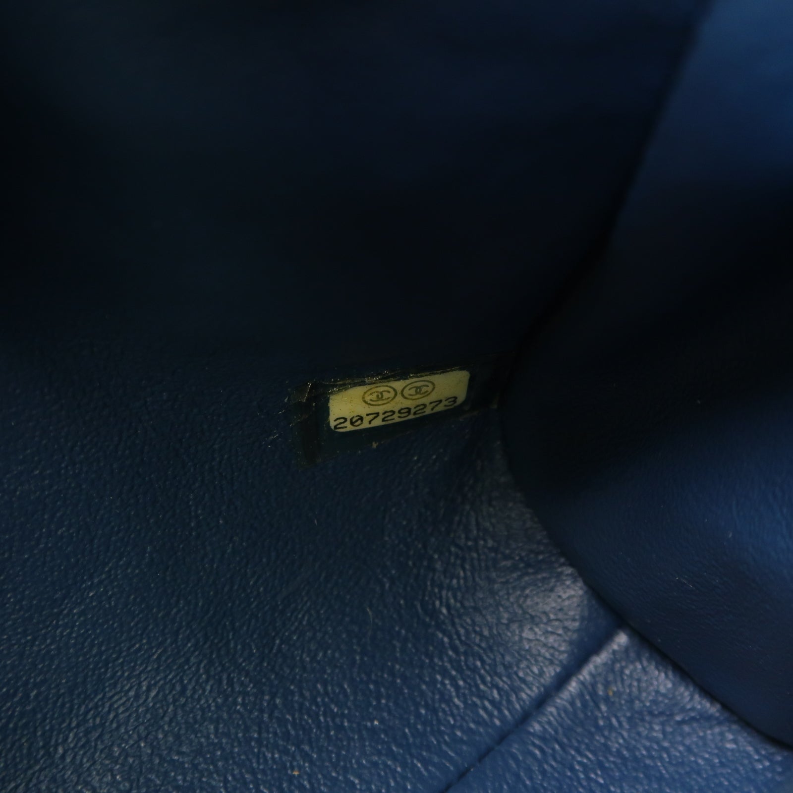 CHANEL 菱格羊皮皮革Chain Shoulder Bag銀扣鏈帶肩背袋藍色