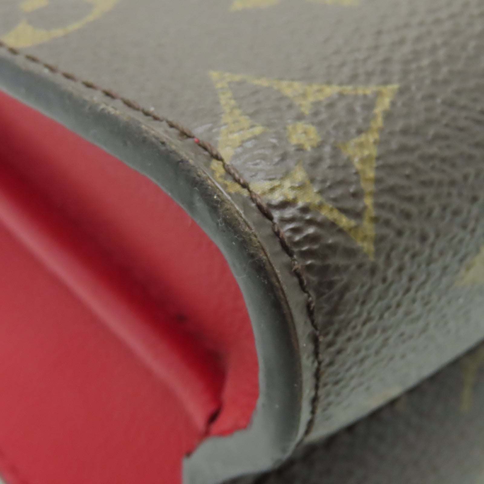 LOUIS VUITTON Monogram Victoire金扣鏈帶肩背袋啡色/紅色