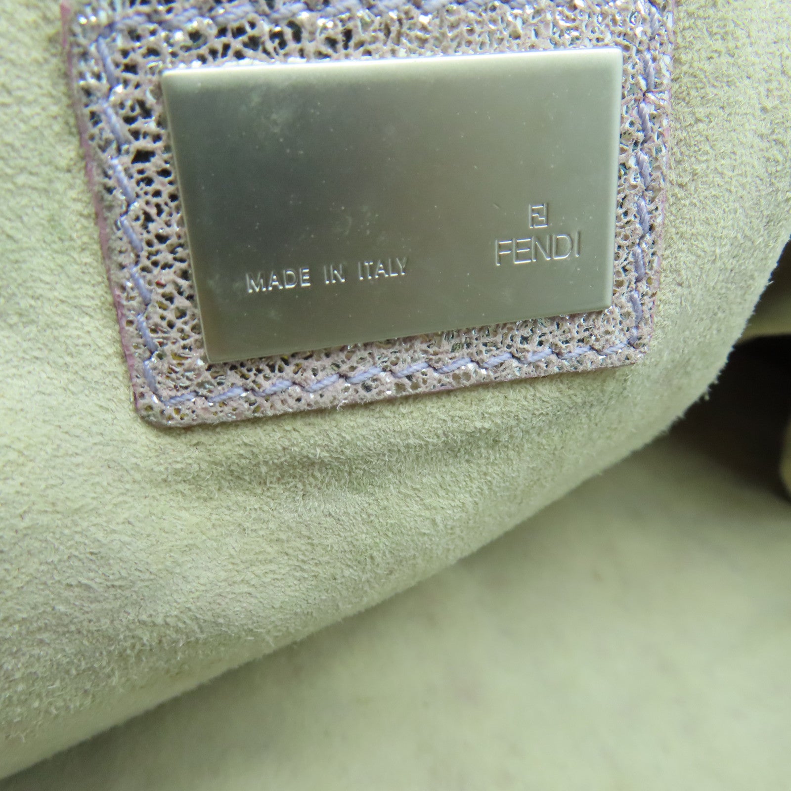 FENDI 【激減優惠】牛皮皮革Shoulder Bag銀扣肩背袋粉紅色