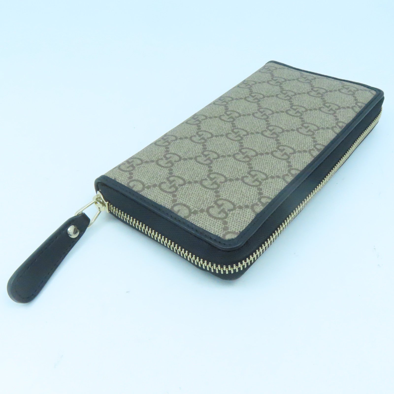 GUCCI 涂层皮革Round Wallet金扣长钱包啡色