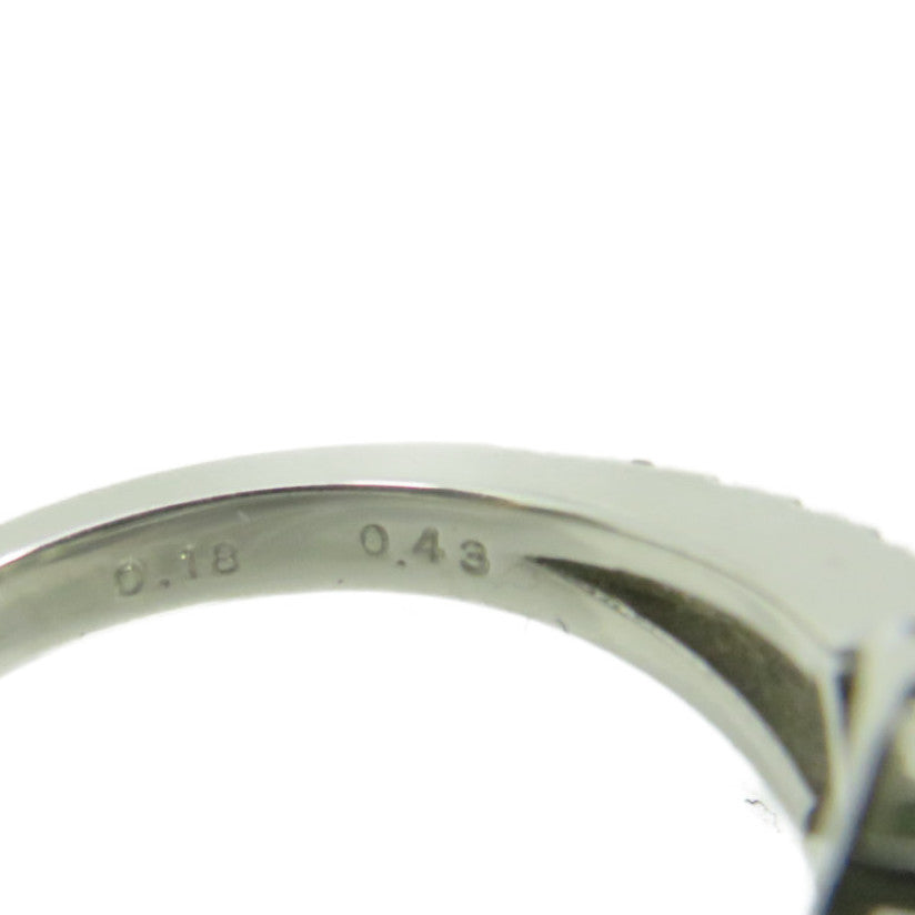 JEWELRY 【激減優惠】PT900鉑金/0.18ct綠寶石/0.43ct鑽石Emerald Ring戒指US#5.75