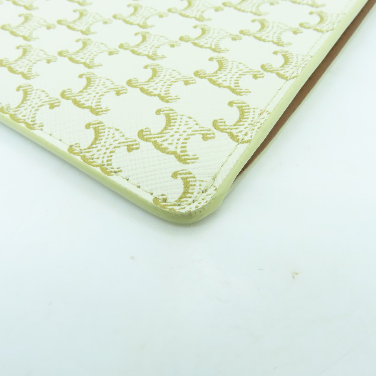 CELINE 塗層帆布Triomphere Phone Bag肩背袋棕色