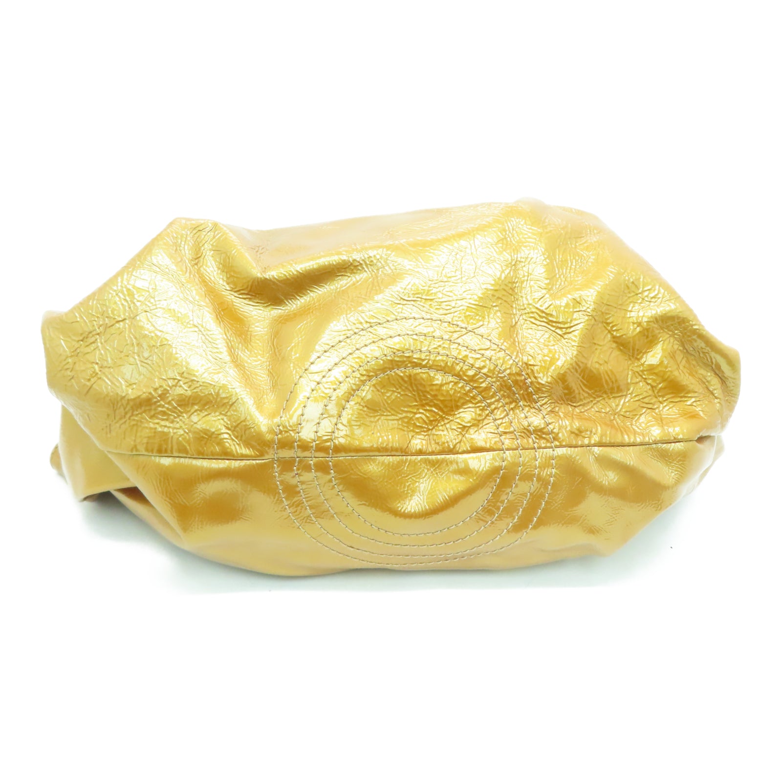 LOEWE 漆皮皮革Hand Bag金扣手挽袋金色
