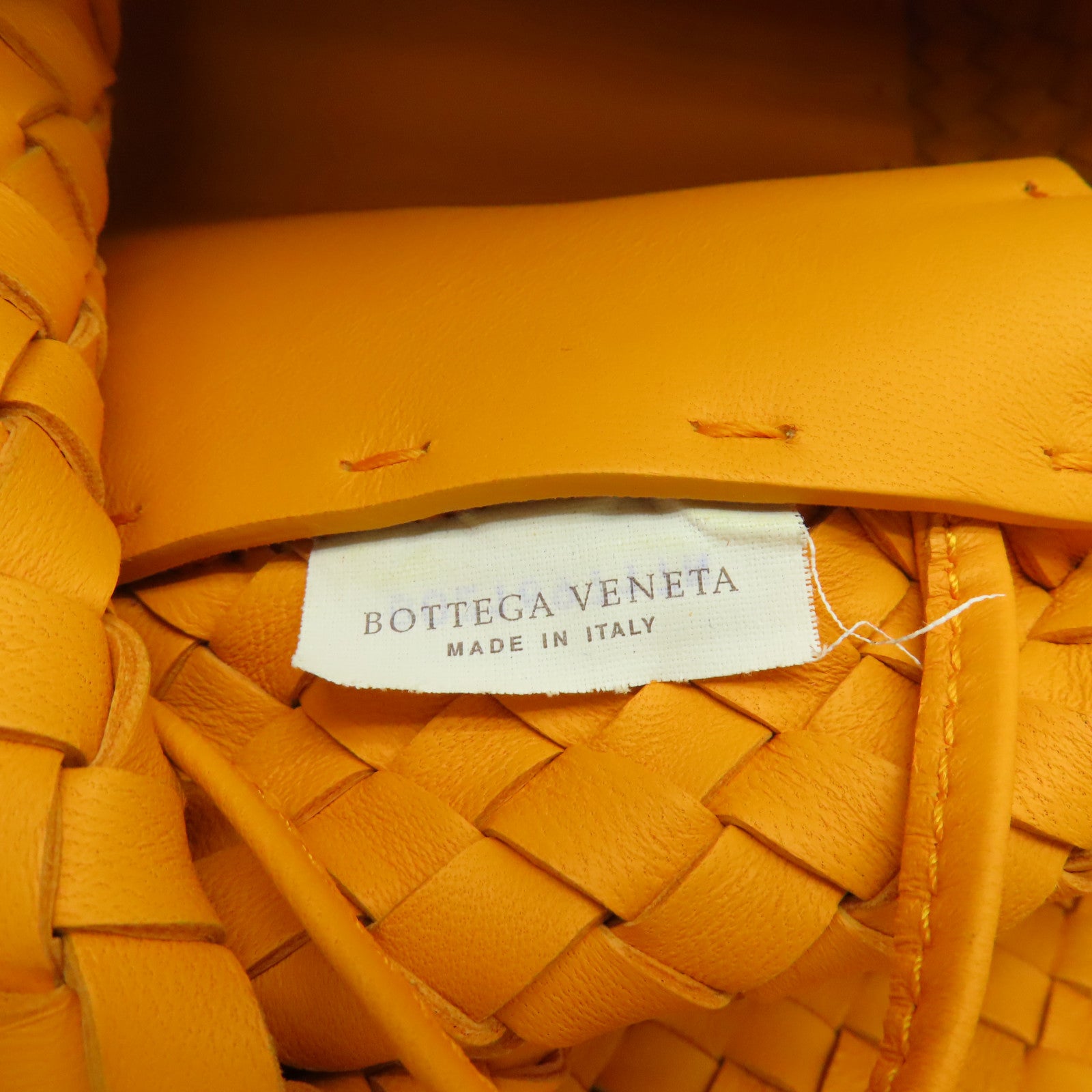 BOTTEGA VENETA 織紋皮革Shoulder Bag肩背袋橙色
