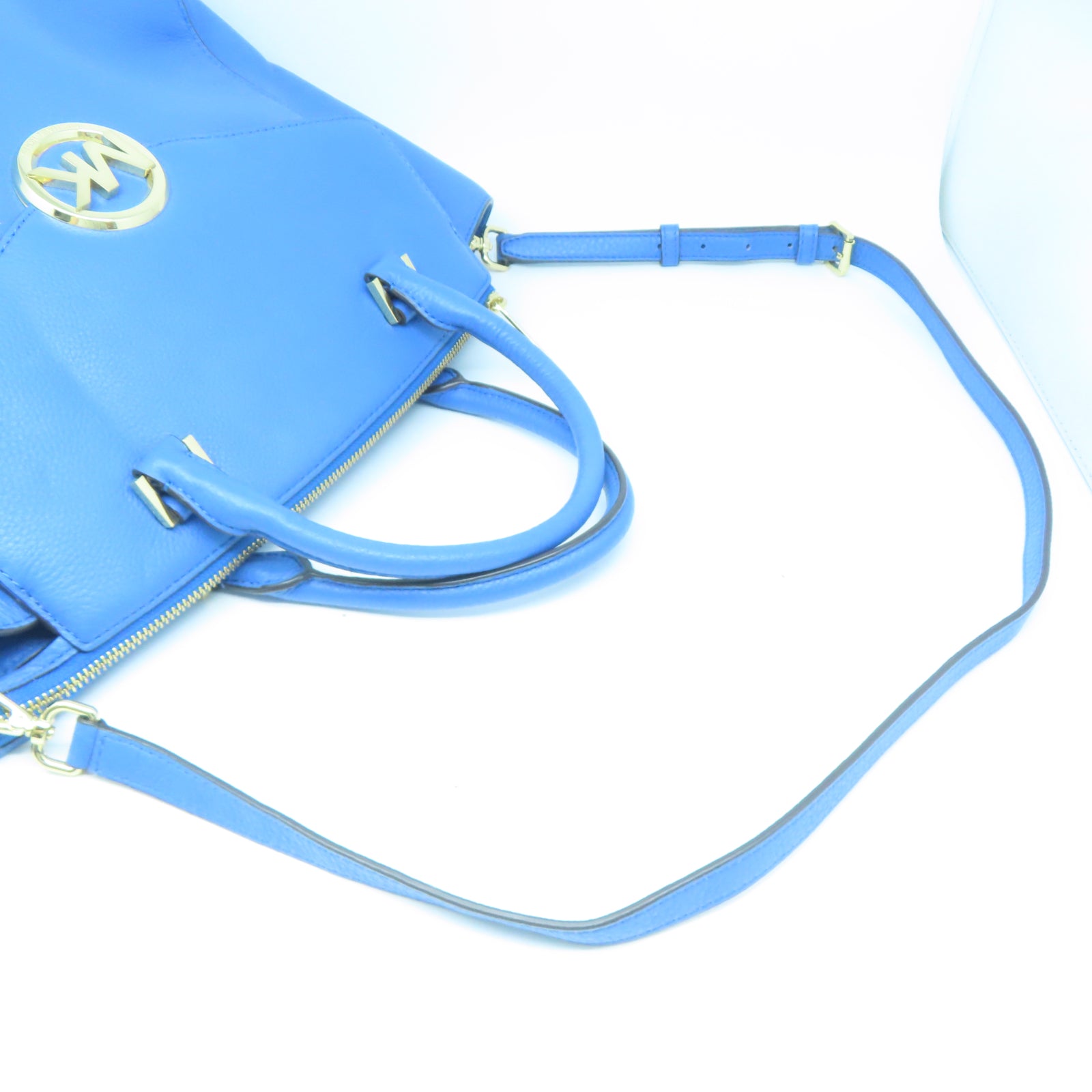Michael Kors 【激減優惠】牛皮皮革2 Way Shoulder Bag金扣手挽肩背兩用袋藍色