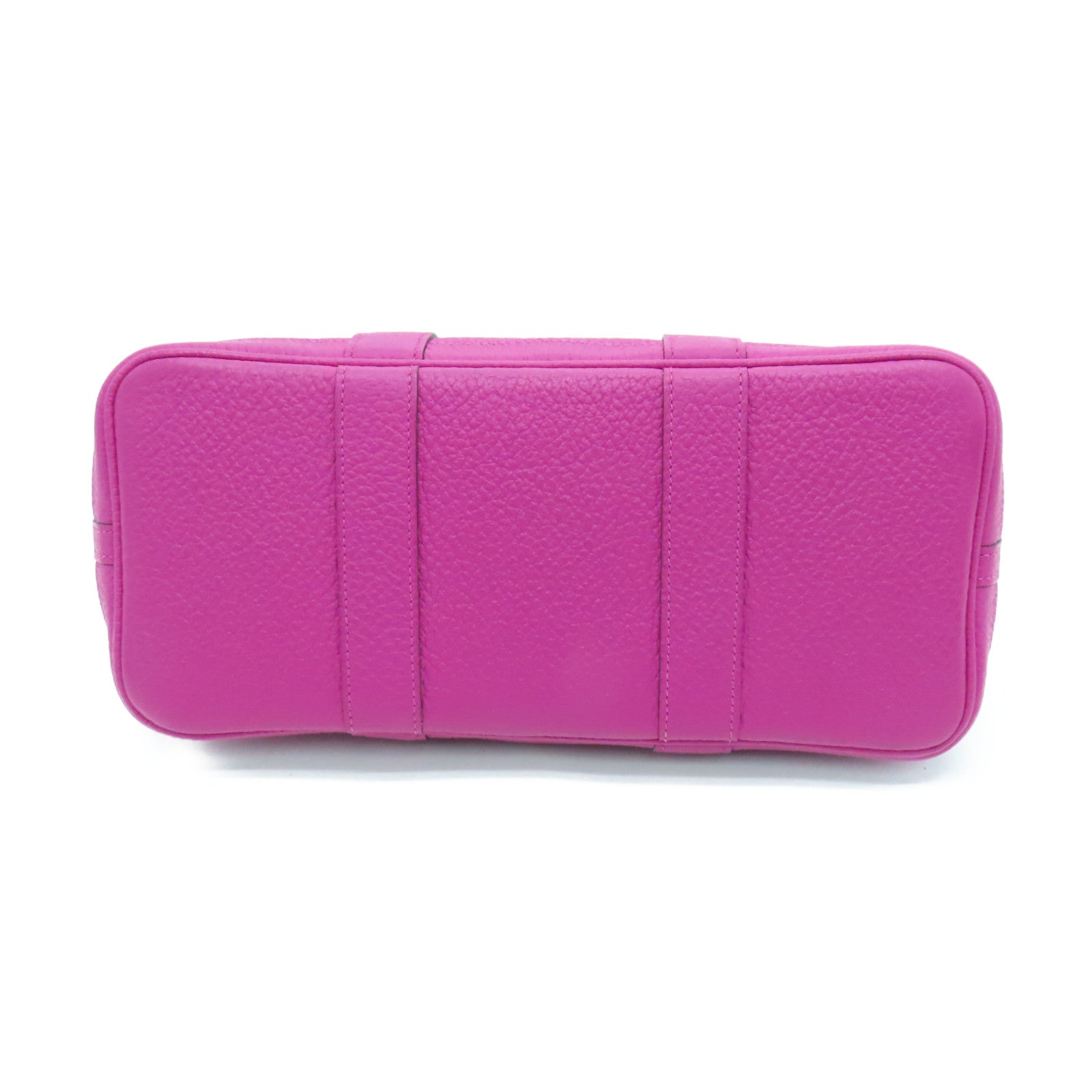 HERMES Negonda皮革Garden Party TPM银扣手挽袋Rose Purple紫色