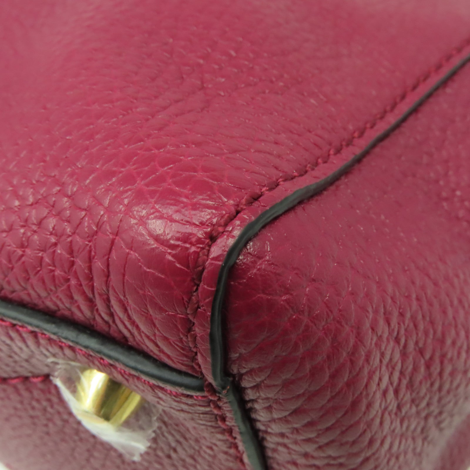 MARC JACOBS 牛皮皮革2 Way Shoulder Bag金扣手挽肩背兩用袋酒紅色