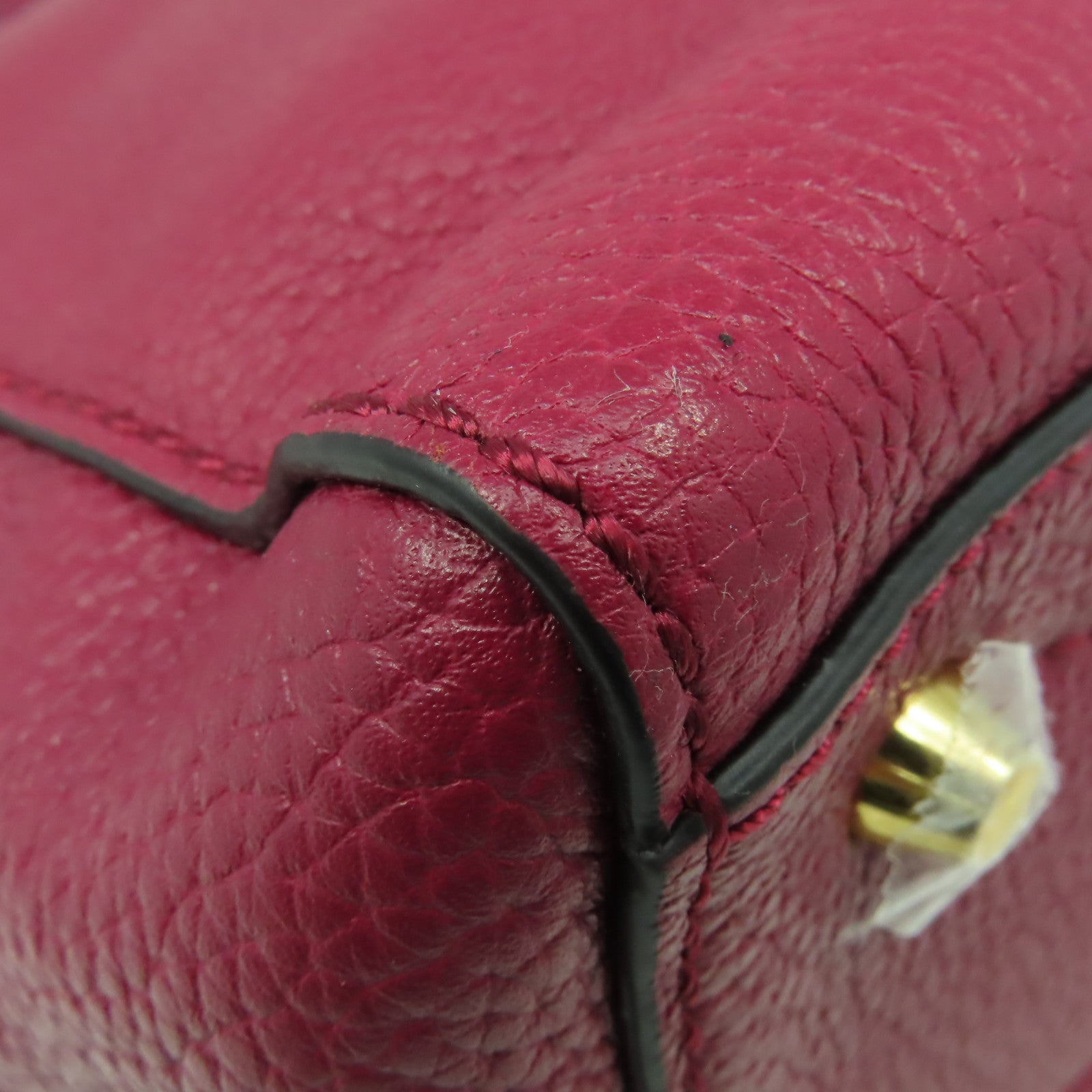 MARC JACOBS 牛皮皮革2 Way Shoulder Bag金扣手挽肩背兩用袋酒紅色