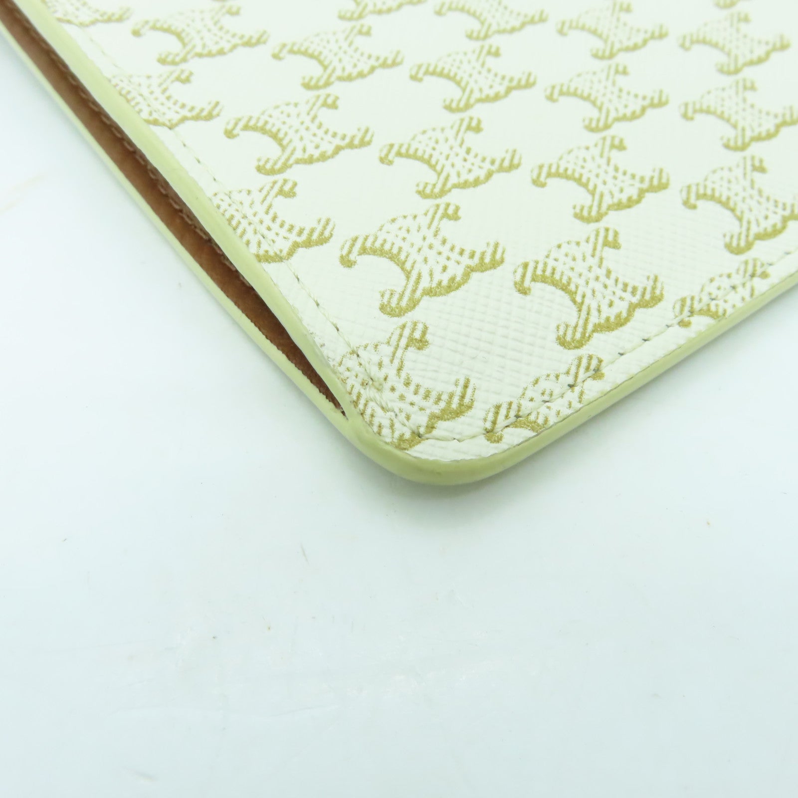 CELINE 塗層帆布Triomphere Phone Bag肩背袋棕色