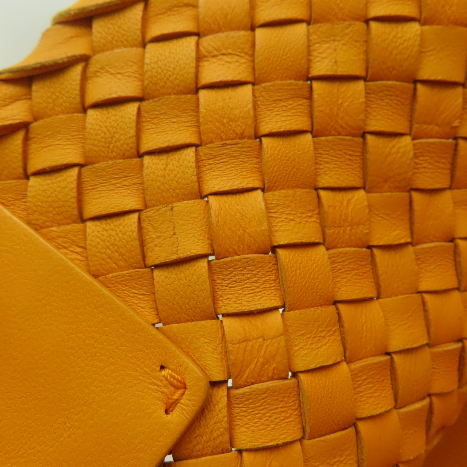 BOTTEGA VENETA 織紋皮革Shoulder Bag肩背袋橙色