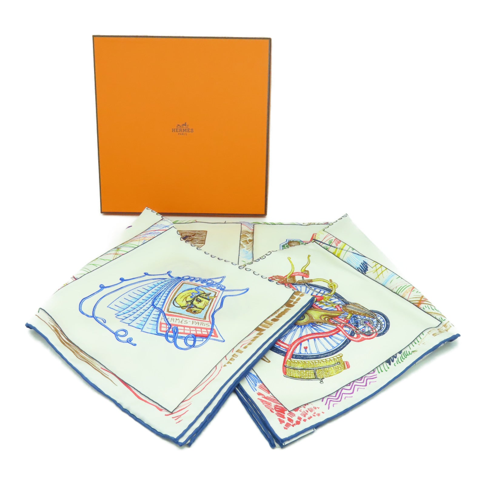 HERMES 絲質Scarf 90x90絲巾米色